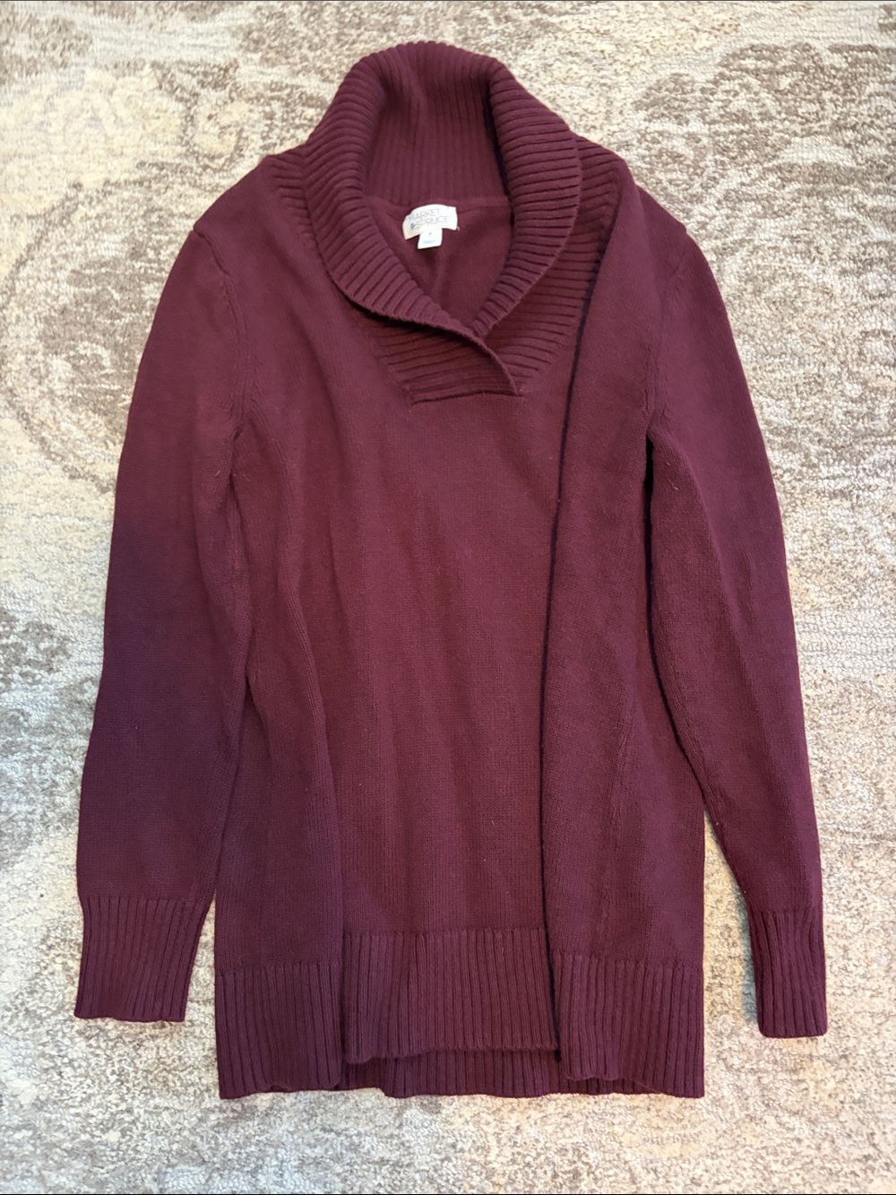 Market & Spruce Shawl Collar Pullover Sweater - Wine